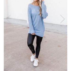 LEAVE IT ALL BEHIND LIGHT BLUE PULLOVER NWT